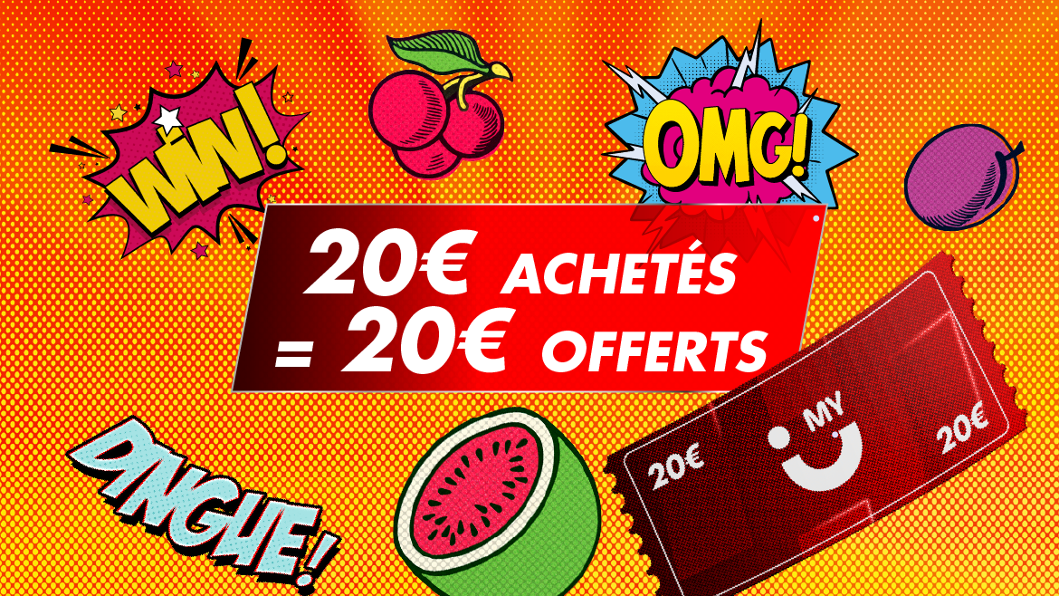 1 ticket de jeu de 20€ offert pour 1 ticket de jeu de 20€ acheté